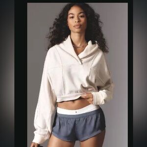 Anthropologie Daily Practice Cropped Sweatshirt Hoodie Sz L NWT
